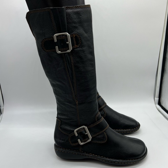 Born Shoes - BOC Born Black Leather Tall Flat Boots